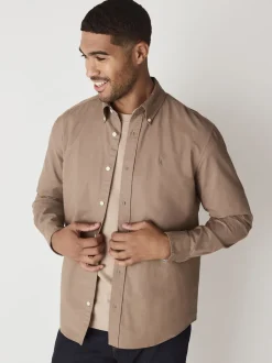 Next - Ajustement régulier - Chemise Oxford à manches longues Couleur pierre naturelle Online