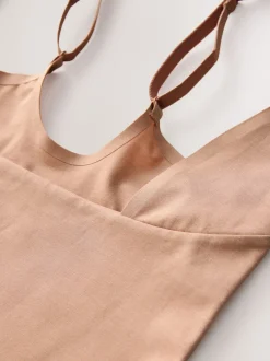 Next Couleur praline - Gainant à contrôle moyen en coton haut de gamme Wear Your Own Bra Slip Sale