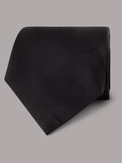 Hawes & Curtis Cravate unie Repp noire Clearance