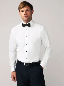 Next Cravate texturée blanche/Noir Nœud - Slim Fit (Slim Fit) - Chemises et Nœud papillon Lot Discount