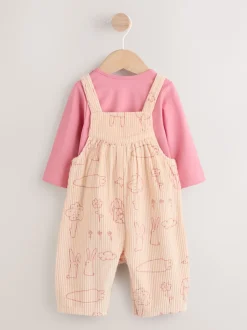 Next Cream / Personnage rose - Ensemble deux pièces salopette et body bébé (0mois-3ans) New