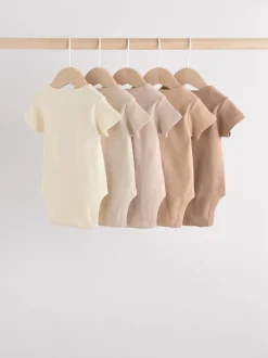 Next Crème - Bébé Manches courtes Bodysuits 5 Pack Clearance