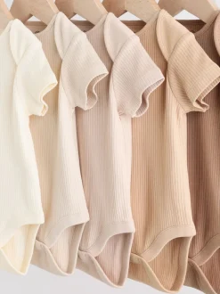 Next Crème - Bébé Manches courtes Bodysuits 5 Pack Clearance