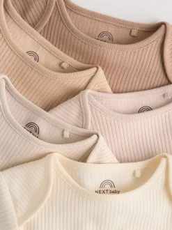 Next Crème - Bébé Manches courtes Bodysuits 5 Pack Clearance