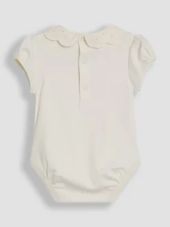 Jojo Maman Bébé Crème - Bodys à col brodé Discount