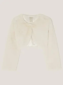 Monsoon Crème - Boléro Marie à nœud en fausse fourrure Clearance