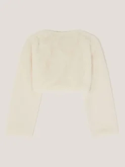 Monsoon Crème - Boléro Marie à nœud en fausse fourrure Clearance