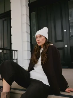 Next Crème - Bonnet à pompon N. Premium 100% cachemire Outlet