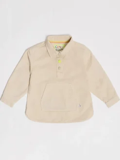 GEN Crème - Chemise à popover tissée New