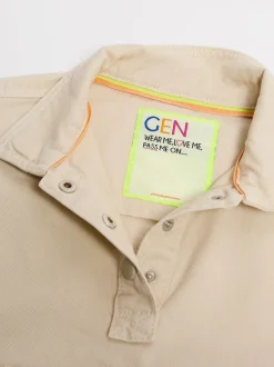 GEN Crème - Chemise à popover tissée New