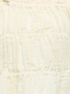 ONLY KIDS Crème - Chemisier texturé à manches courtes et manches bouffantes