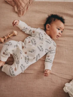 Next Crème - Combinaison de nuit bébé sans pieds zippée Family Two Way (0-18mois) Discount