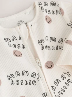 Next Crème - Combinaison de nuit bébé sans pieds zippée Family Two Way (0-18mois) Discount