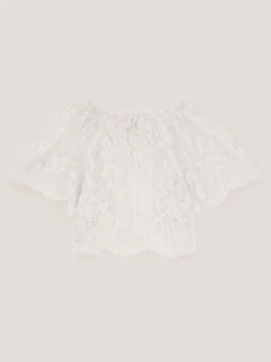 Monsoon Crème - Couverture Lola en dentelle à manches courtes Outlet