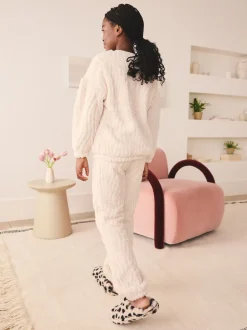 Next Crème - Ensemble pyjama en jacquard en polaire 2 pièces (2-16ans) Hot