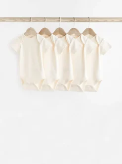 Next Crème - Essential Baby Manches courtes Bodysuits 5 Pack Outlet