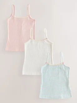 Next Crème - Gilets cami texturés à bretelles Lot de 3 (1.5-16ans)