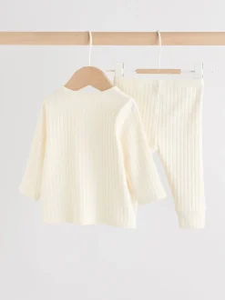 Next Crème - Hello World ensemble haut et legging bébé (0-18mois) Sale