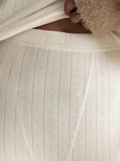 Next Crème - Leggings en maille pointelle douillette haute taille thermique