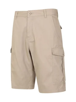 Mountain Warehouse - Mens Lakeside 100% Cotton Cargo Shorts Crème Discount