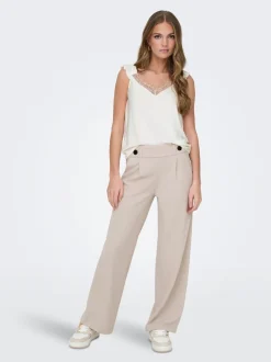 JDY Crème - Pantalon large Hot