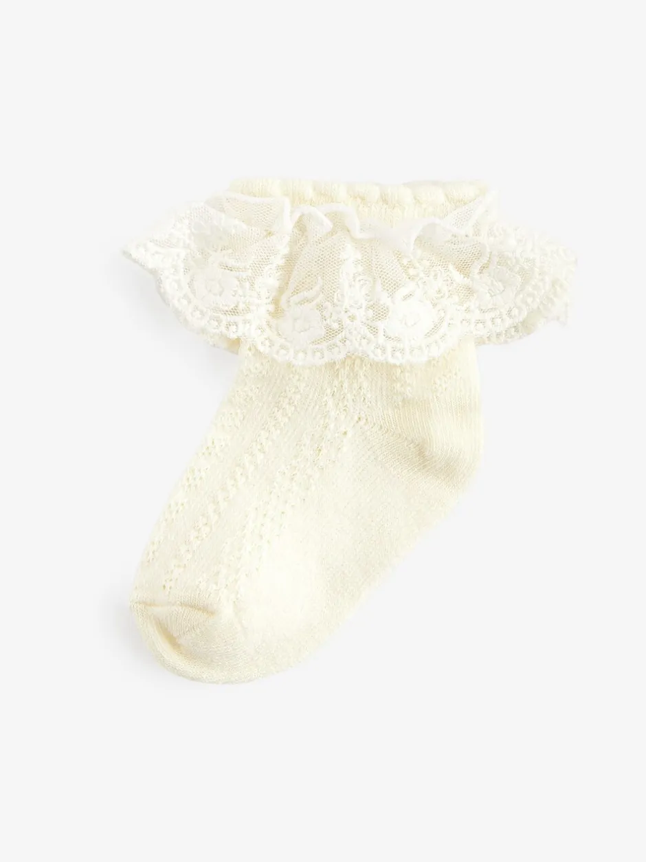 Next Crème - Paquet de chaussettes en dentelle d'occasion 1 (0mois-2ans) Discount