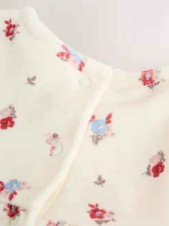 Next Crème à petites fleurs - Ensemble robe et collants en velours à manches longues bébé 2 pièces (0mois-2ans) Clearance