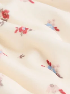 Next Crème à petites fleurs - Ensemble robe et collants en velours à manches longues bébé 2 pièces (0mois-2ans) Clearance