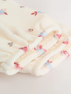 Next Crème à petites fleurs - Ensemble robe et collants en velours à manches longues bébé 2 pièces (0mois-2ans) Clearance