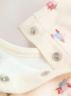 Next Crème à petites fleurs - Ensemble robe et collants en velours à manches longues bébé 2 pièces (0mois-2ans) Clearance