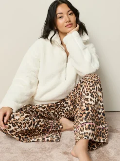 Next - Polaire en imitation peau de mouton à col zippé Crème New