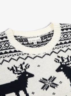 The Little Tailor Crème - Pull à motif jacquard et renne de Noël Online