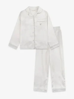 The Little Tailor Crème - Pyjama de Noël boutonné en satin pour enfant Hot
