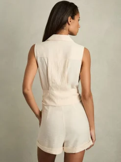 Reiss Crème - Millie Ceinturé Beach Cover-Up Combinaison Hot