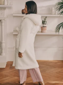 Next Crème - Robe de chambre plus longue en polaire en peluche (5-16ans) Online