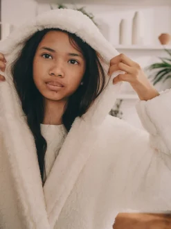 Next Crème - Robe de chambre plus longue en polaire en peluche (5-16ans) Online