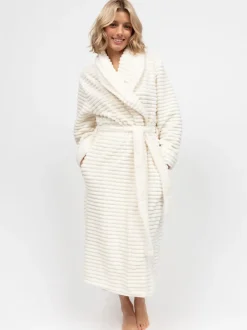 Cyberjammies Crème - Robe de chambre rayée en peau de phoque molletonnée Hot