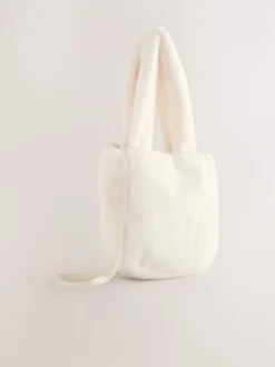 Next Crème - Sac seau en fourrure Crème Discount