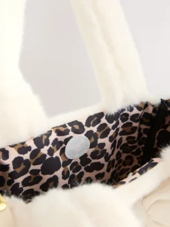 Next Crème - Sac seau en fourrure Crème Discount