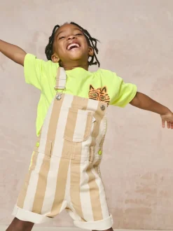 GEN Crème - Salopette Shorts rayée Clearance