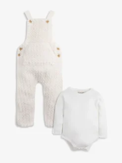 The Little Tailor Crème - Ensemble salopette et body en polaire sherpa épaisse bébé Sale