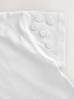 Next Crème - T-shirt 100% coton Daisy à manches courtes (3mois-7ans) Clearance