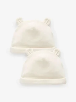 Next Crème - Velour Bébé Bonnet Chapeaux 2 Lot (0-12mths) Clearance