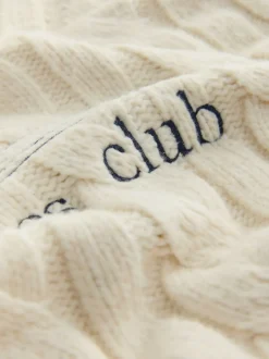 Next Crème écru - Pull graphique à col zippé en câble 1995 New