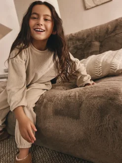 Next - Pyjama en laine polaire (9mths-16yrs) Crème côtelée Best