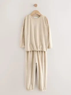 Next - Pyjama en laine polaire (9mths-16yrs) Crème côtelée Best