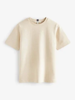 Next - T-shirt Manche courte Col ras du cou lourd Crème d'avoine Best