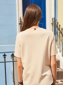 Next - T-shirt Manche courte Col ras du cou lourd Crème d'avoine Best