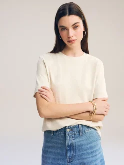 Next - T-shirt Manche courte Col ras du cou lourd Crème d'avoine Best