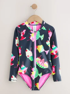 Next - Maillot de bain Sunsafe à manches longues (3mois-16ans) Crème de glace Bleu bleu marine Online